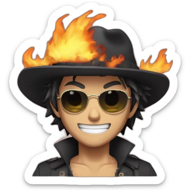 portgas d ace avec du feu autour  sticker