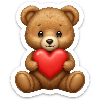 Teddy bear with a heart in her arms and write Didou in it sticker