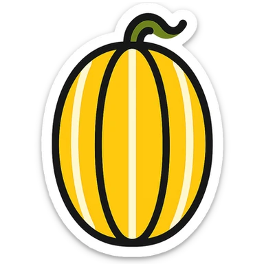 simple, clear, visually recognizable Korean melon icon, no text, suitable for app or website use sticker