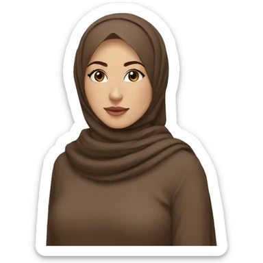 musulmane couleur de peau marron hijab marron sticker