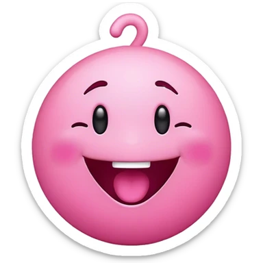 Pink giggle emoji sticker