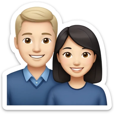 Asian American women loving a white guy sticker