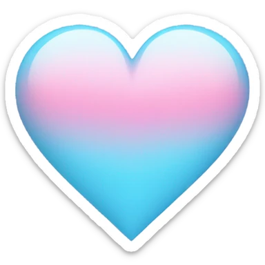 Pink gradient with baby blue heart sticker