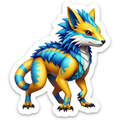  exotic tropical cyber-Protogen-Fakémon-Vernid-creature (full body) sticker