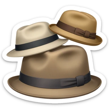 Pile of 5 neutral colored hats sticker