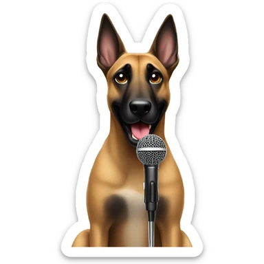 malinois singer with mic sticker
