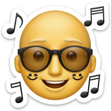 make an face emoji. I will use it for my music playlist. so make it cool and about music less detailed sticker