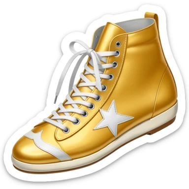 A golden goose shoe sticker