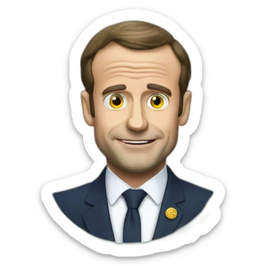 greedy macron money sticker
