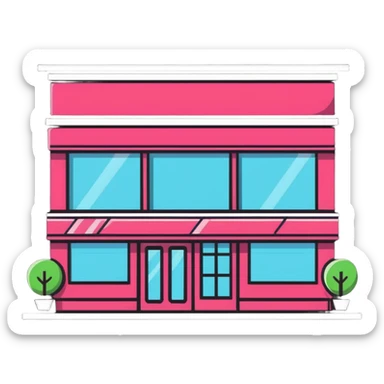 partly pink stylish beauty salon building sticker