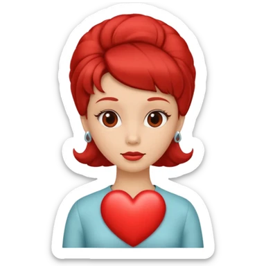 heart with a 1960s hairdo sticker