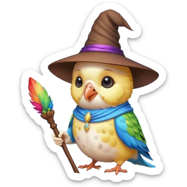 Budgie wizard sticker
