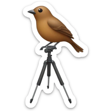 brown bird with a tripod instead of legs sticker