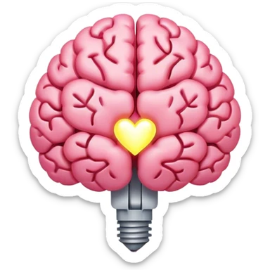 A ** pink human brain** with a energy energy beam of light thought around it s... radiating loving thoughts while it rewires itself hearts  sticker