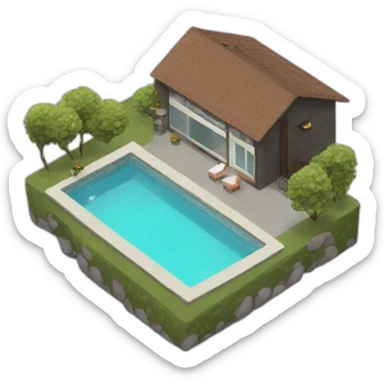 Tiny mcm house with pool sticker