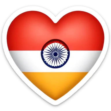 indian flag heart sticker