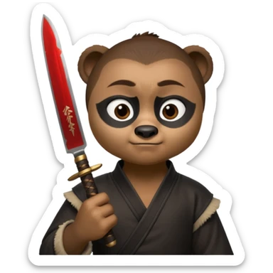 Kai from kung fu panda knife emoji sticker