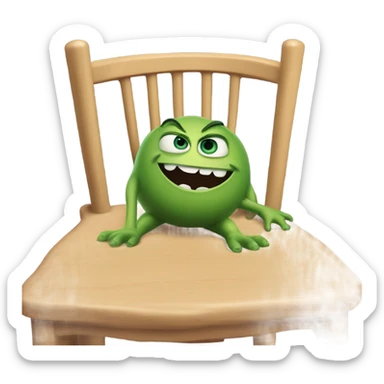 Mike waxowski falling off a stool going crazy sticker