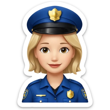 Jennifer Lawrence, in a police uniform sticker
