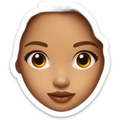 Bratz doll with long brown hair and brown eyes sticker