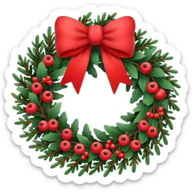 holiday wreath sticker