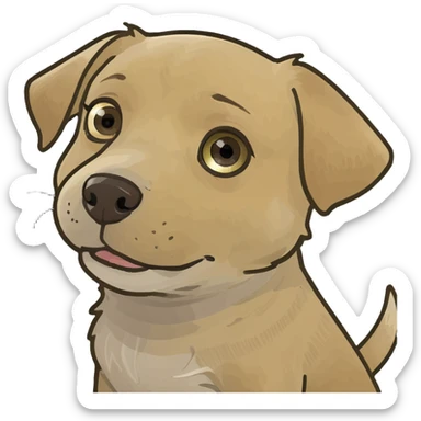 light puppy with hazel eyes sticker