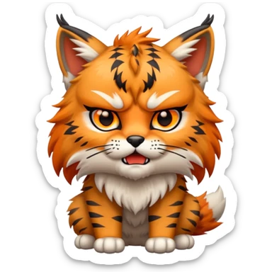 Chibi Sticker lynx angry sticker