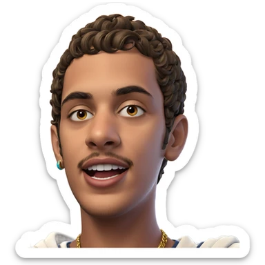 boy with jewelry and food sticker