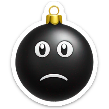 Christmas tree toy in the form of a ball black sticker