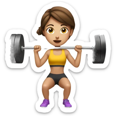 A girl with brown hair doing a barbell bench press exercise  sticker