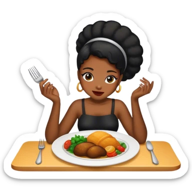 Black girl dinner  sticker