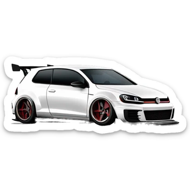 2016 VW GTI with a rocket bunny wide-body body kit lowered on 3SDM 0.01 wheels sticker