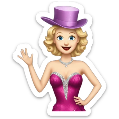 liz truss as a burlesque Dancer dress sticker