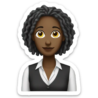 A French teacher with locs black lady sticker