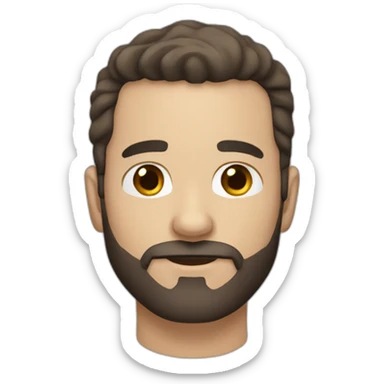 white man with dark brown fade hair cut and facial hair sticker