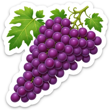 An emoji of a cluster of grapes on a vine, representing winemaking in ancient Rome. sticker