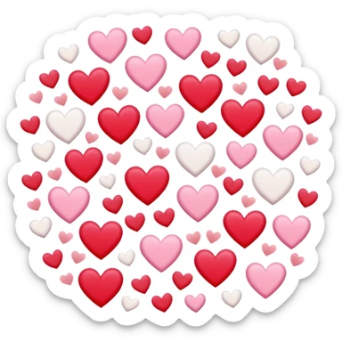 Lots of hearts and flowers sticker