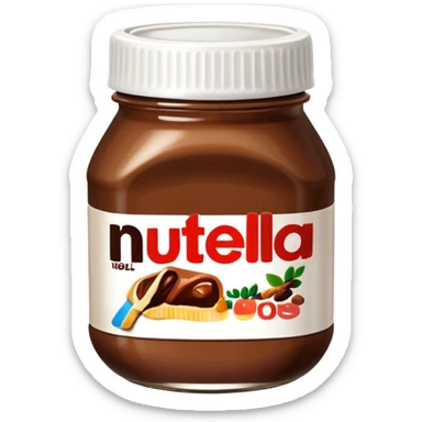 nutella jar with open lid emoji, playful and cute sticker