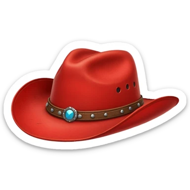red cowboy hat sticker