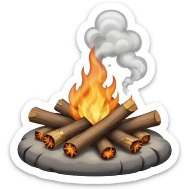 Campfire smoking many smoke sticker