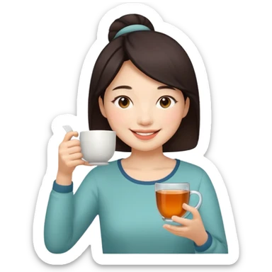 🧘🏼‍♀️🍵😌 sticker
