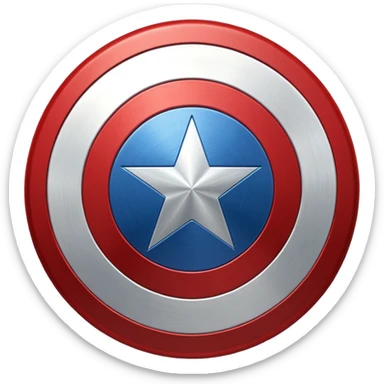 captain america shield, simple, colorful sticker