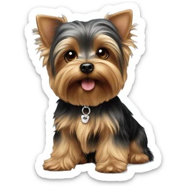 perrito bebe yorkie peludito sticker