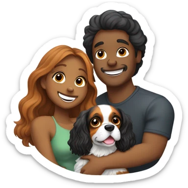 Lovers and cavalier dog sticker