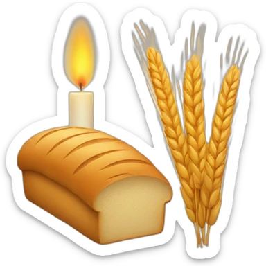 Bread, wheat and candle sticker