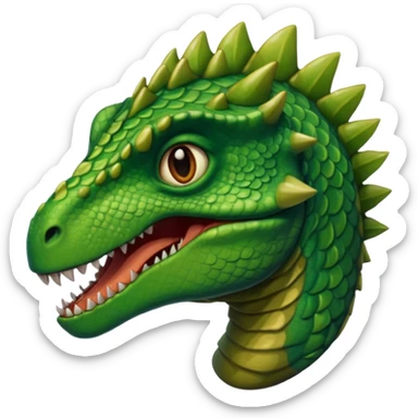 Dinosaur in harness, portrait sticker