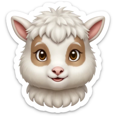 adorable baby goat, round face, sweet expression sticker