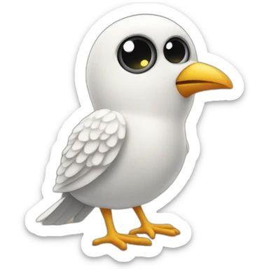 bird in front of pc sticker