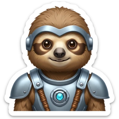 sloth in cybernetic armor, preppy accessories sticker
