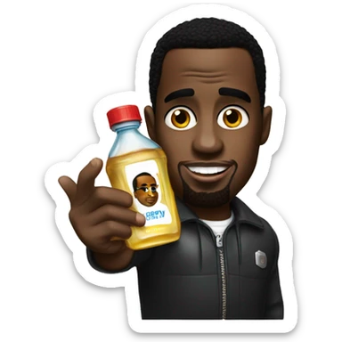 P.diddy holding a baby oil bottle  sticker